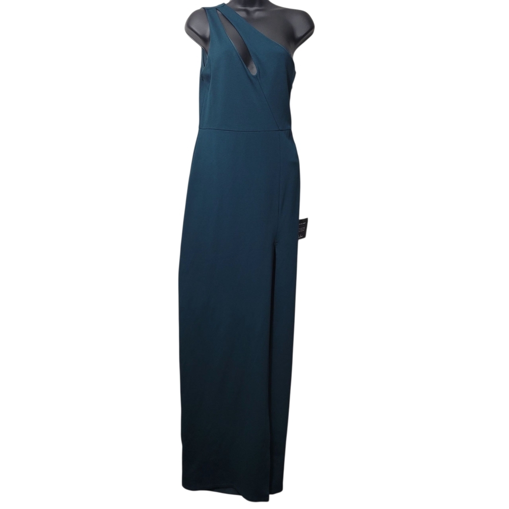 Lulus Teal One-Shoulder Gown size M